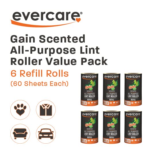 إيفركير مجموعة Evercare مكونة من 6 بكرات إعادة تعبئة الوبر المعطرة لجميع الأغراض، 60 ورقة لكل منها، متعددة الألوان - Image 2