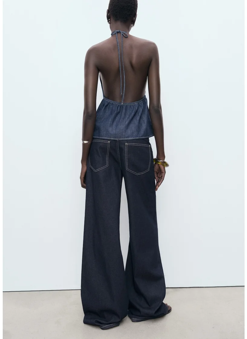 MANGO Low Waist Wide Leg Jeans