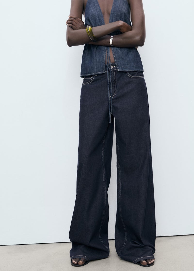 MANGO Low Waist Wide Leg Jeans  - Image 1