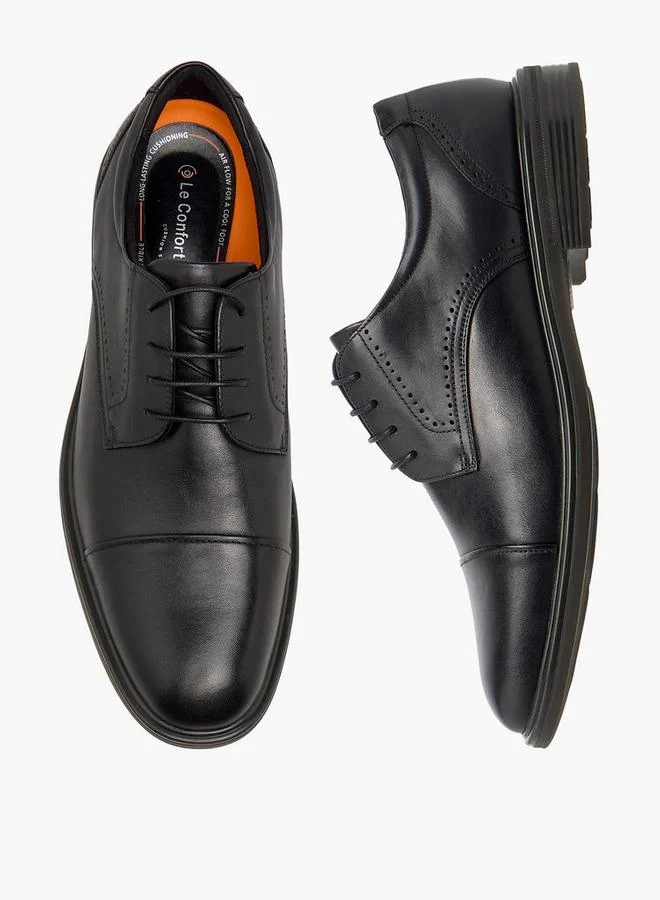 Men Leather Lace-Up Derby Shoes