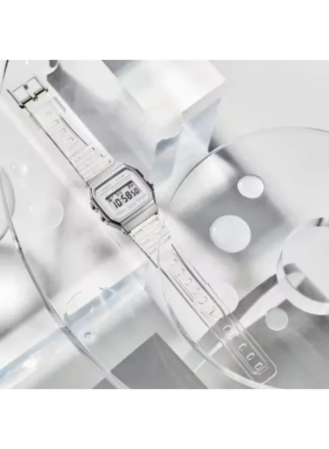 CASIO Men's Digital Display Watch With White Resin Strap - F-91WS-7DF