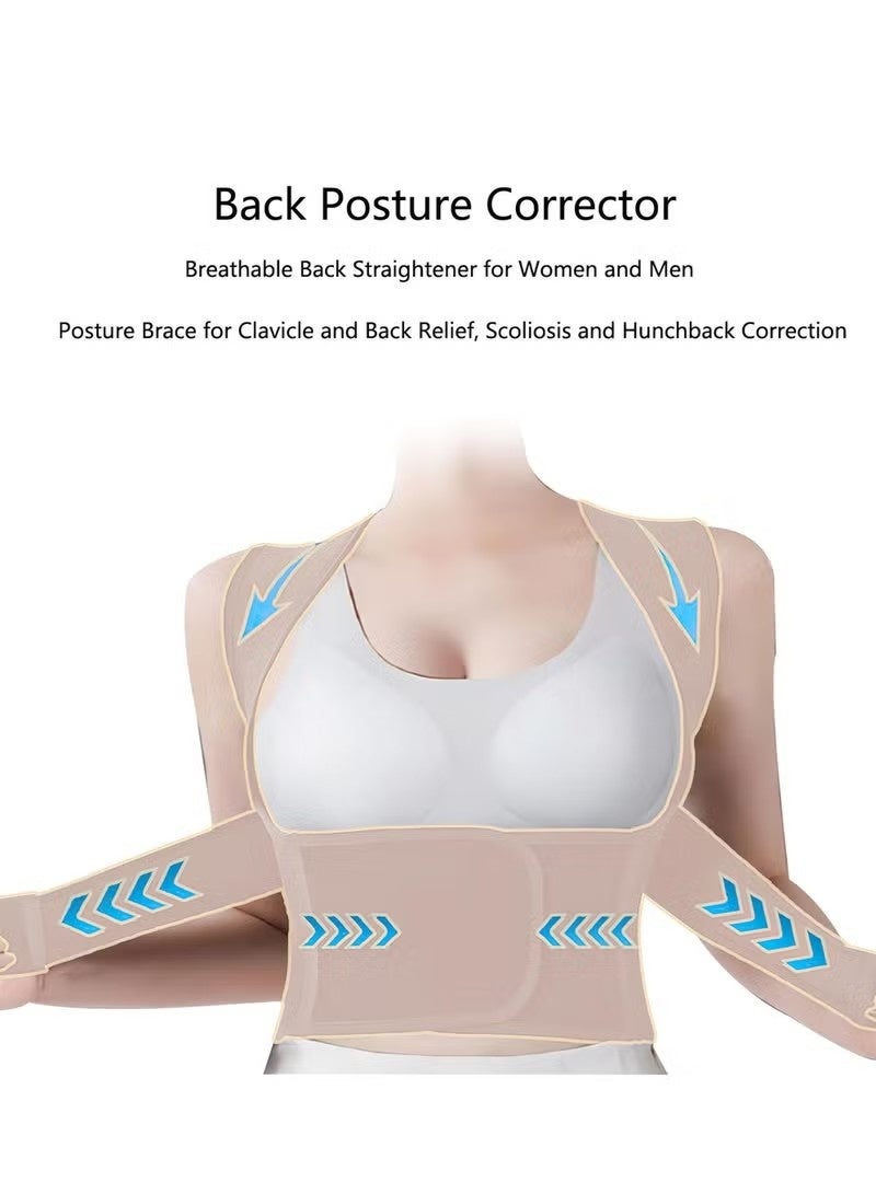 Posture Corrector and Back Brace for Women Men Adjustable Back Straightener Pink L Corrector Support Posture Trainer - Image 2