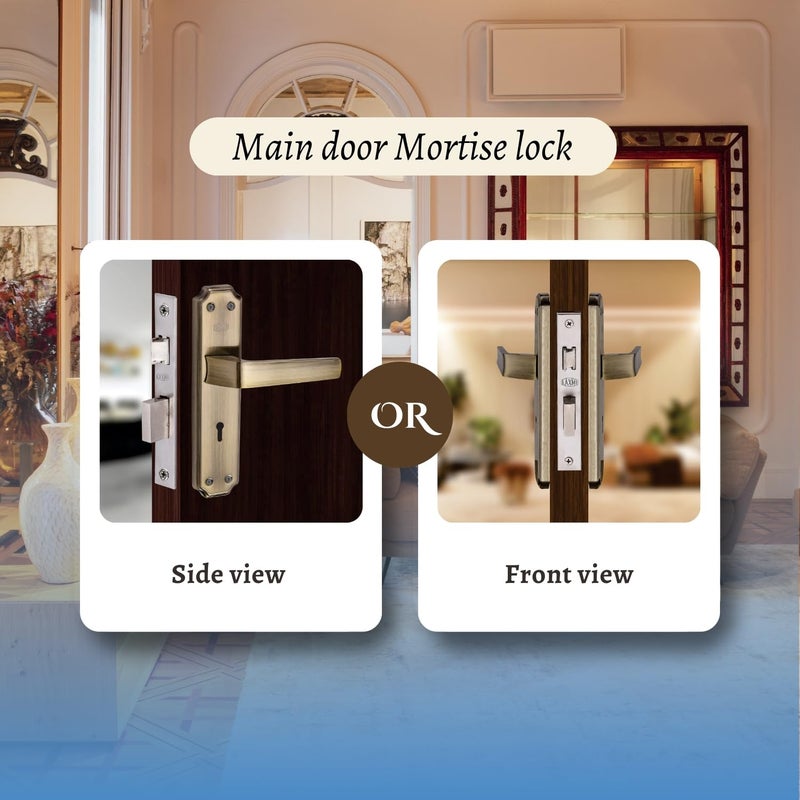 Mortise Door Handle Set with Lock for Main Door Bedroom 6lev DTurn 3keys 200mm - Image 4