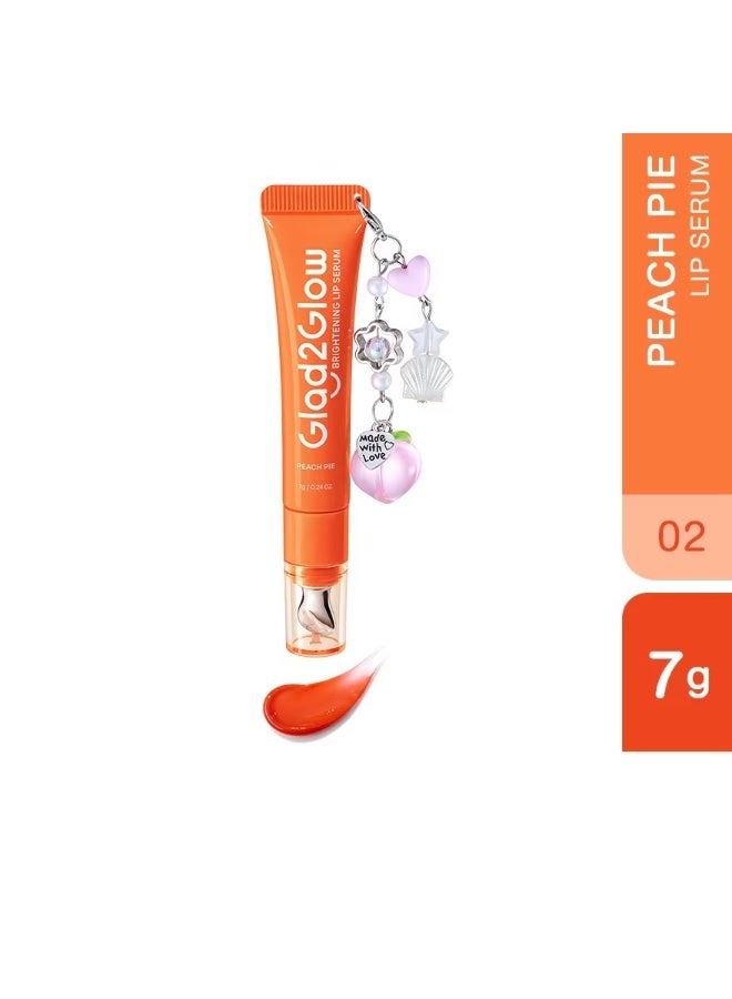 Glad2Glow Brightening Lip Serum Peach Pie Shade Moisturizing Lip Care Gloss Hydrating Lip Treatment Tinted Lip Serum 7g - Image 2