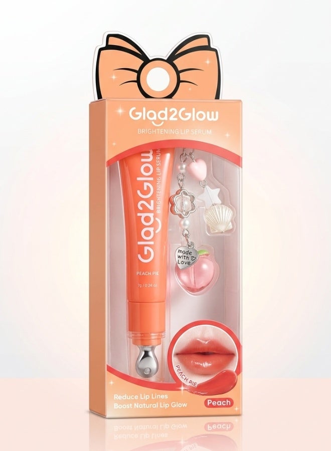 Glad2Glow Brightening Lip Serum Peach Pie Shade Moisturizing Lip Care Gloss Hydrating Lip Treatment Tinted Lip Serum 7g - Image 1