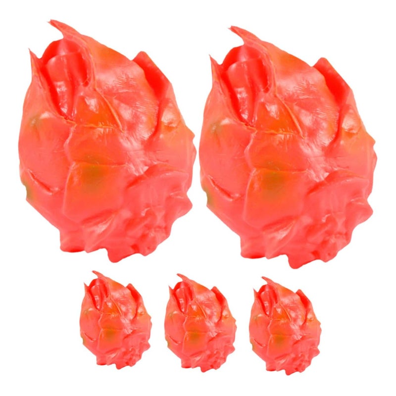 Mini Artificial Dragon Fruit Set Of 5 Faux Pitaya Home Kitchen Decor Photography Props - Image 2