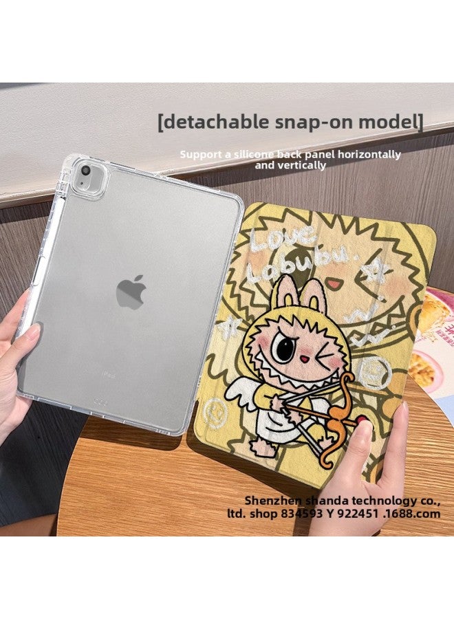 【Silicone X Lock Buckle Split】 Suitable For Ipadpro Protective Cover Air6/5 Pen Slot 10.2 Inch All-inclusive Anti-fall Ten-Color:Buckle Split-horizontal And Vertical Support-silicone 70% Off Style + Pen Slot 【dd3875 Yellow Bottom Pull Cloth】-Applicable Models:Ipad Pro 2021 Full Screen ( 11inch )