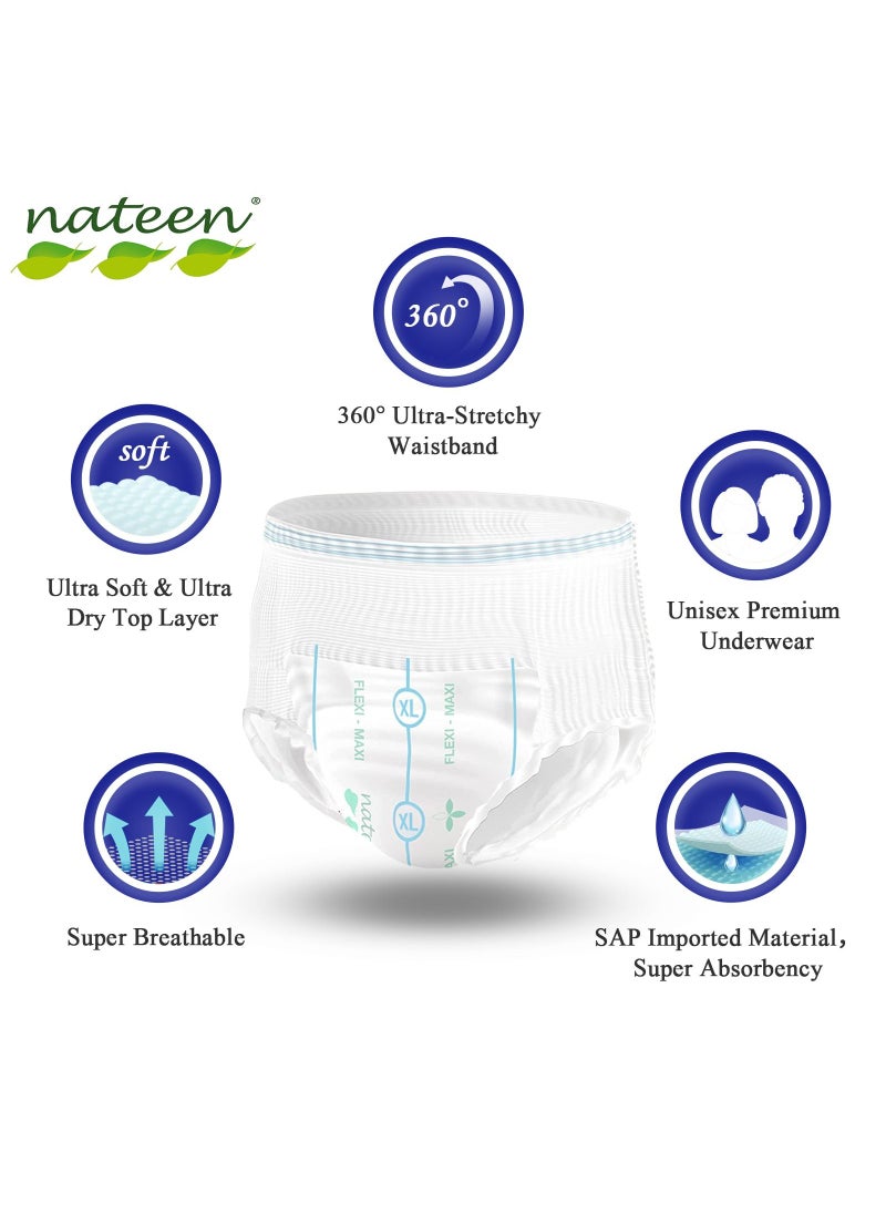 nateen Flexi Maxi Adult Diapers Pants,Incontinence Night Time Pull Up,Extra Large,Waist Size 130-170cm,10 Count Adult Pull Ups,Superior Comfort,Excellent Combination of Protection. (10 Count)  - Image 3