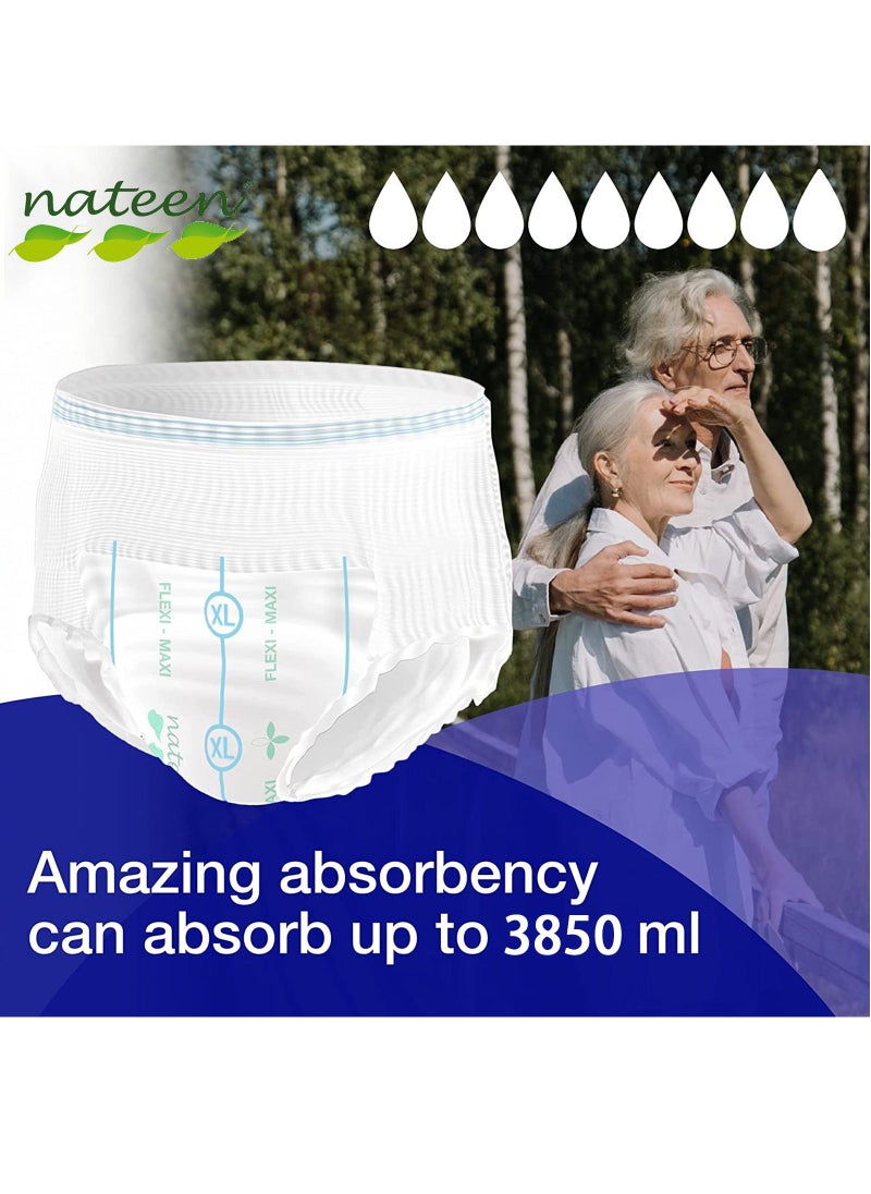 nateen Flexi Maxi Adult Diapers Pants,Incontinence Night Time Pull Up,Extra Large,Waist Size 130-170cm,10 Count Adult Pull Ups,Superior Comfort,Excellent Combination of Protection. (10 Count)  - Image 4