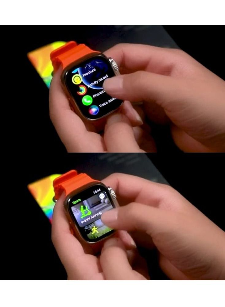 جي تاب ساعة ذكية علامة التبويب ز FT 8 برو أموليد مقاس 2.02 بوصة عالية الدقة وشاشة عرض كاملة ذكية مع حزام إضافي وشاحن لاسلكي للرجال والأولاد باللون الأسود - Image 5