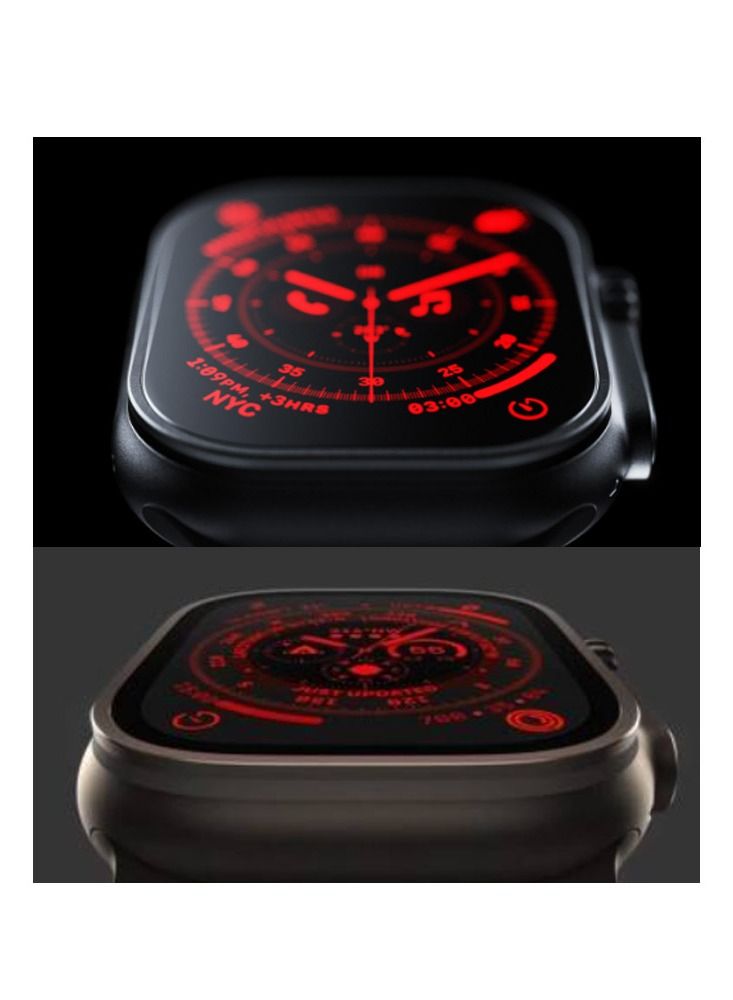 جي تاب ساعة ذكية علامة التبويب ز FT 8 برو أموليد مقاس 2.02 بوصة عالية الدقة وشاشة عرض كاملة ذكية مع حزام إضافي وشاحن لاسلكي للرجال والأولاد باللون الأسود - Image 3