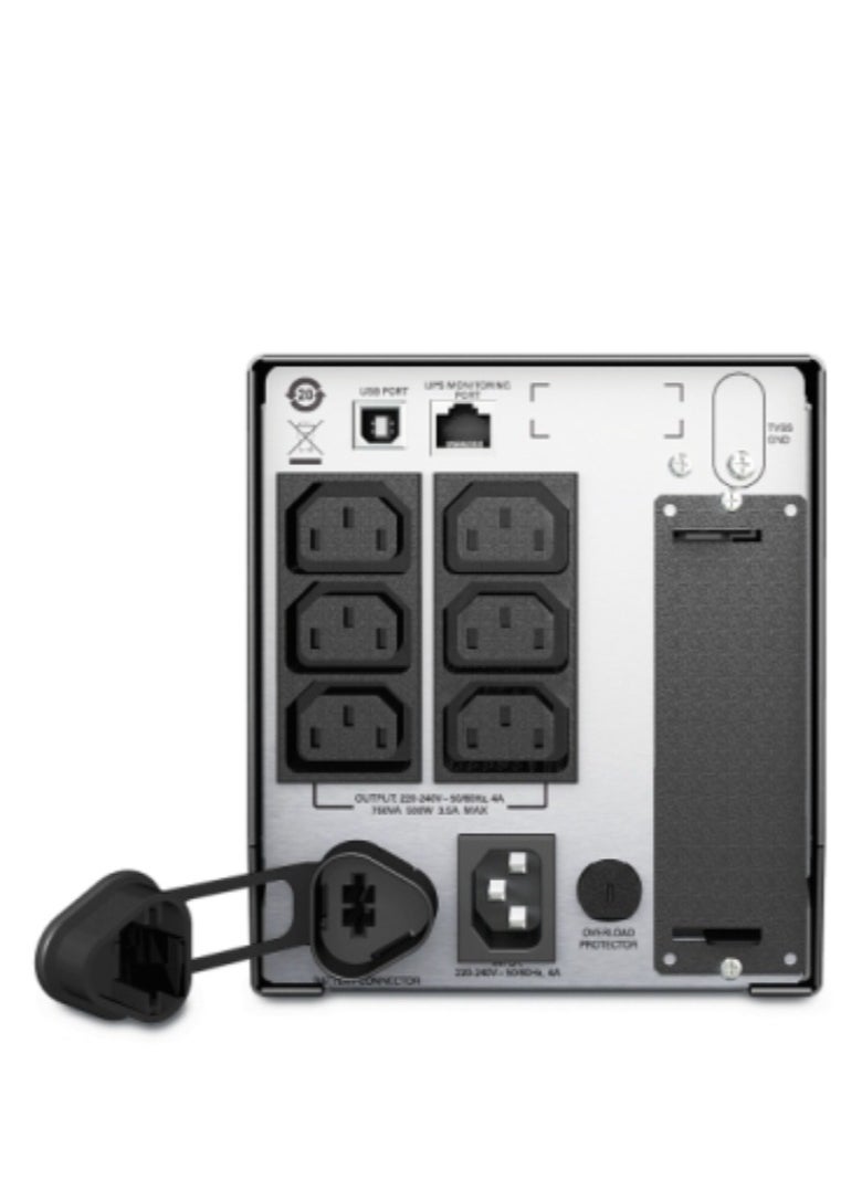 APC - APC Smart-UPS, Line Interactive, 750VA, Tower, 230V, 6x IEC C13 outlets, SmartSlot, AVR, LCD - Image 1