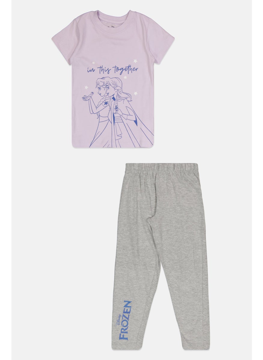 Disney FROZEN Kids Girl 2 Pcs Graphic Print Pajama Set, Multicolor  - Image 1