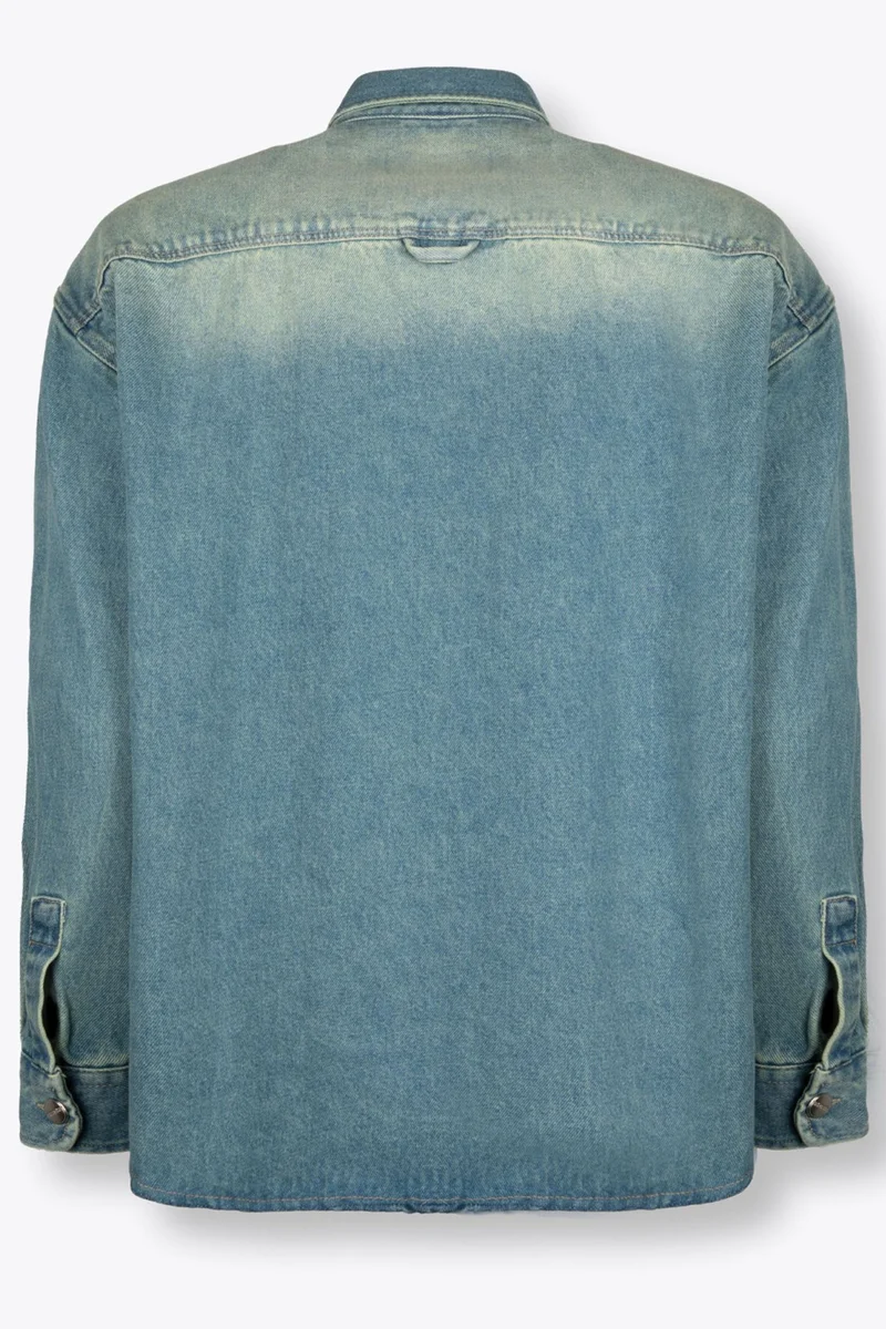 Giesto Light-Mid Blue Denim GIESTO Men's Denim Shirt With Pocket for Men | Best Price UAE