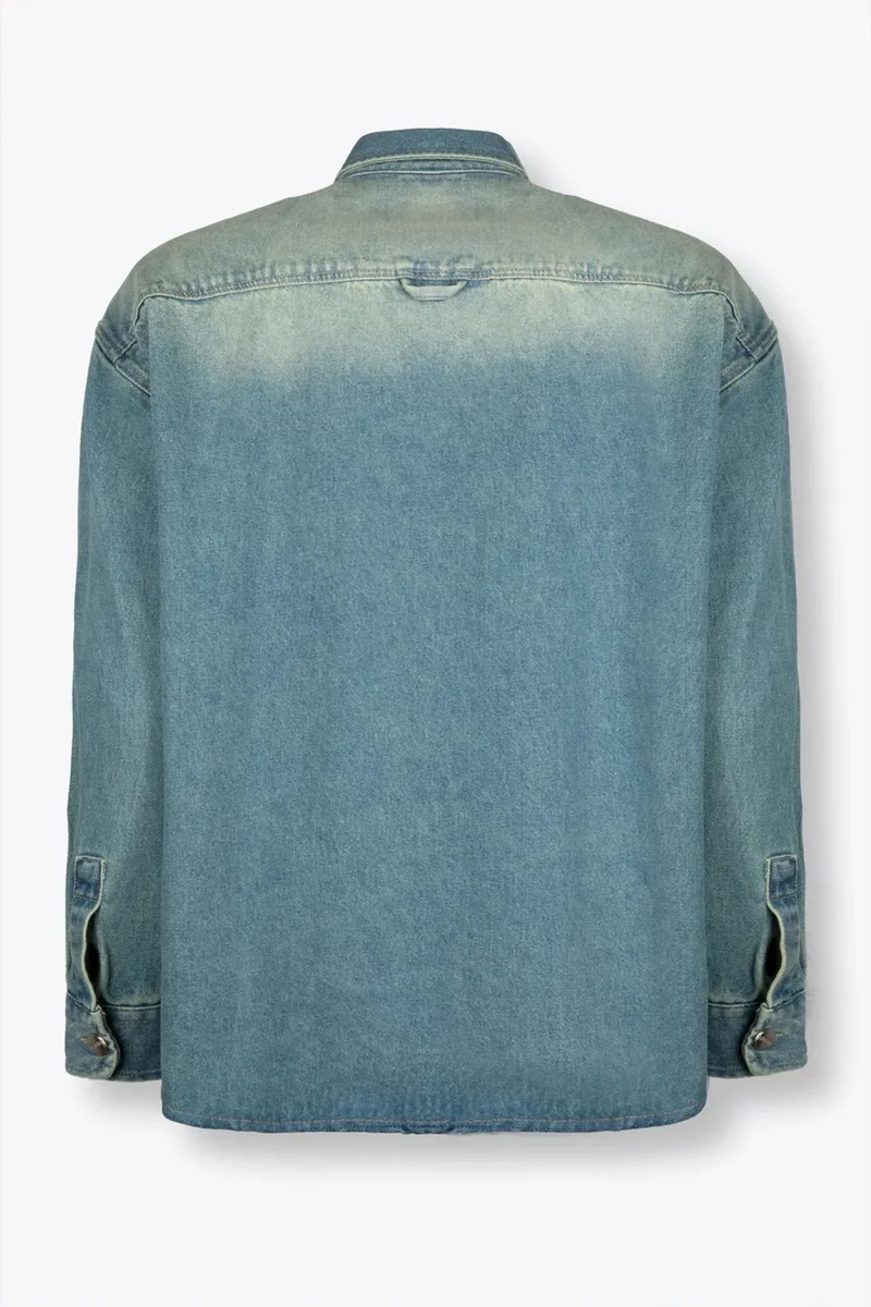 Giesto Light-Mid Blue Denim GIESTO Men's Denim Shirt With Pocket for Men | Best Price UAE