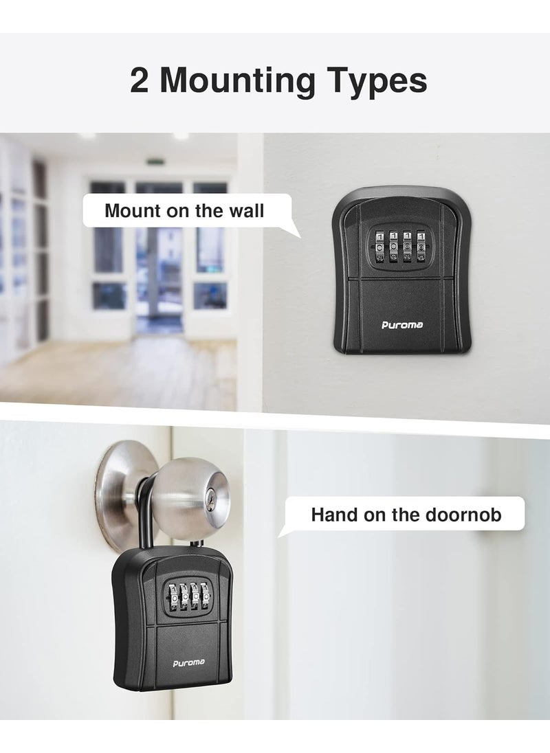 JAMUNESH ENTERPRISE JAMUNESH ENTERPRISE key lock box wall mounted combination key safe lock box outdoor storage box with code combination password security Storage Lock Box Combination Padlocks for outside Black Hook  - Image 2