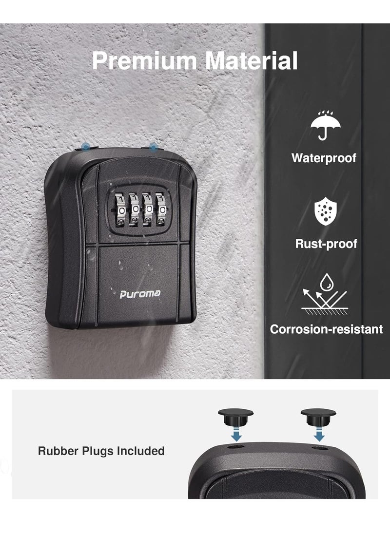JAMUNESH ENTERPRISE JAMUNESH ENTERPRISE key lock box wall mounted combination key safe lock box outdoor storage box with code combination password security Storage Lock Box Combination Padlocks for outside Black Hook  - Image 5