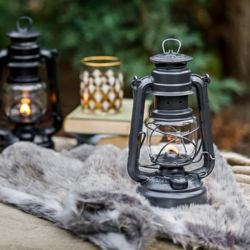 Feuerhand Outdoor Kerosene Fuel Lantern, German Made Weather Resistant Baby Special 276 Galvanized Hurricane Lamp for Camping or Patio, 10 Inches, Sparkling Iron Gray - Image 2