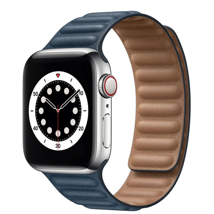 AC&L Leather Magnetic Strap Compatible with Apple Watch 38mm – Midnight Blue - Image 2