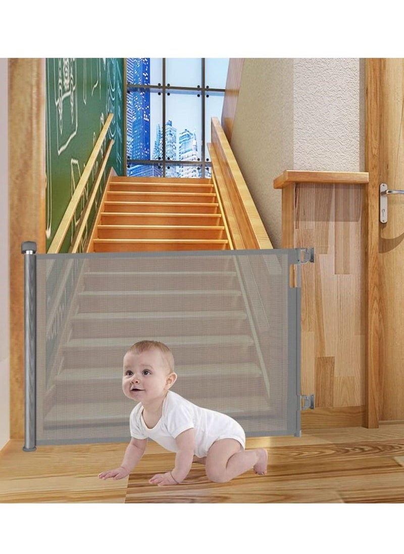 MIXDE Retractable Mesh Baby Toddlers Safety Gate Kit for Stairs Indoor Outdoor Doorway Hallway  - Image 5