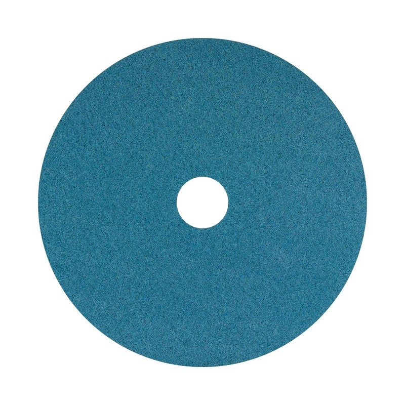Americo Blue Cleaner Floor Pad, 18" Diameter, 3.25" Center Hole, 5 Pads/Case, Machine Cleaner Floor Pads for Medium Scrubbing, Made of 100% Recycled Content, USA Made - Image 1