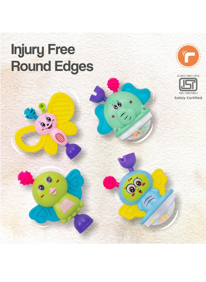 R for Rabbit Jingle Safari Infant Kids Rattles Toys Set for New Born Baby Lightweight 5 Pcs Combo Toy Set for 0 to 24 Month Children (Multicolor)  - Image 2
