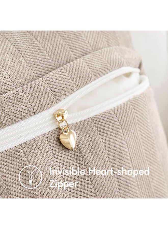 MIULEE عبوة من 2 أغطية وسائد زخرفية باللون البيج 20x20 بوصة ناعمة من الشنيل وسائد رمي فاخرة للكنبة أغطية وسائد مزرعة بتصميم أنيق للكنبة وغرفة النوم وغرفة المعيشة وديكور المنزل - Image 3