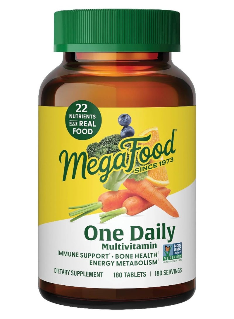 MegaFood فيتامينات متعددة يومية، دعم المناعة، صحة العظام، استقلاب الطاقة، مكمل غذائي، 180 قرص / 180 حصة - Image 1