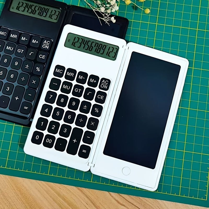 Black Calculator With Writing Tablet 12 Digit LCD Display 5 Inch HD Screen Dual Battery Multiple Calculation Functions For Office Business Personal Use - Image 1