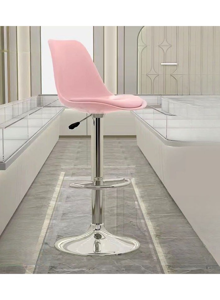 DubaiGallery Bar Stools Nordic Bar Chair Luxury Home Bar Stool Metal Legs with Velvet Cushion High Chair Bar Chair Back Bar Stoola Bar Chairs - Image 2