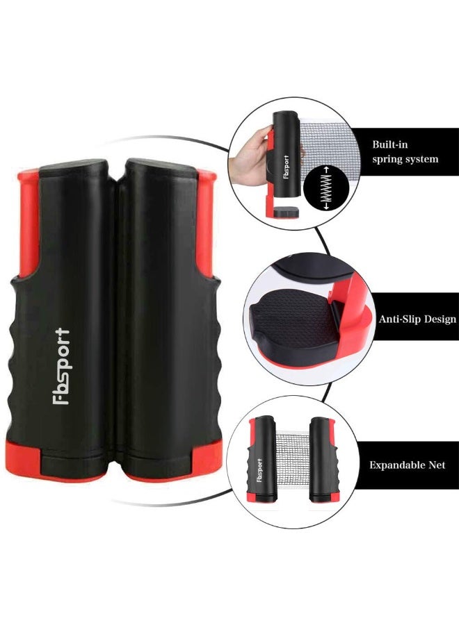 LOVET FBSPORT Table Tennis Rackets Professional Set with 2 Rackets + 6 Balls + 1 Adjustable Net + 1 Portable Bag for Adult Trainers Children Indoor Outdoor - Image 2