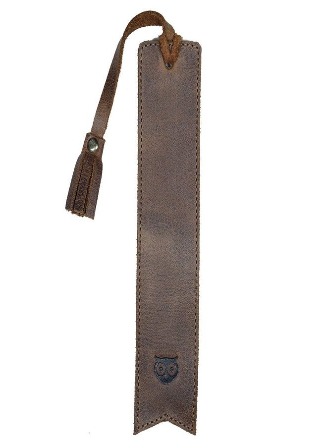 Hide & Drink, Bookmark w/Tassel, Pagemarker for Bookworms, Accessory for Readers, Writers, Classic Bookmark, Full Grain Leather, Handmade, Bourbon Brown - Image 1