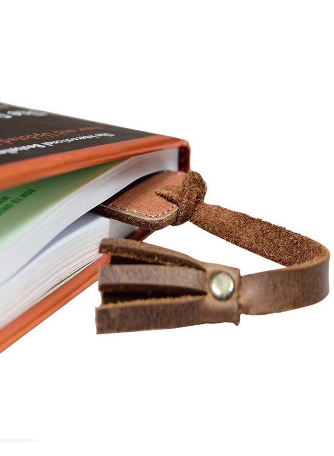 Hide & Drink, Bookmark w/Tassel, Pagemarker for Bookworms, Accessory for Readers, Writers, Classic Bookmark, Full Grain Leather, Handmade, Bourbon Brown - Image 3