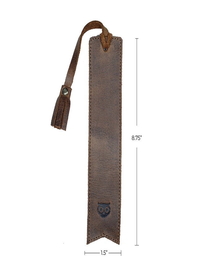 Hide & Drink, Bookmark w/Tassel, Pagemarker for Bookworms, Accessory for Readers, Writers, Classic Bookmark, Full Grain Leather, Handmade, Bourbon Brown - Image 5