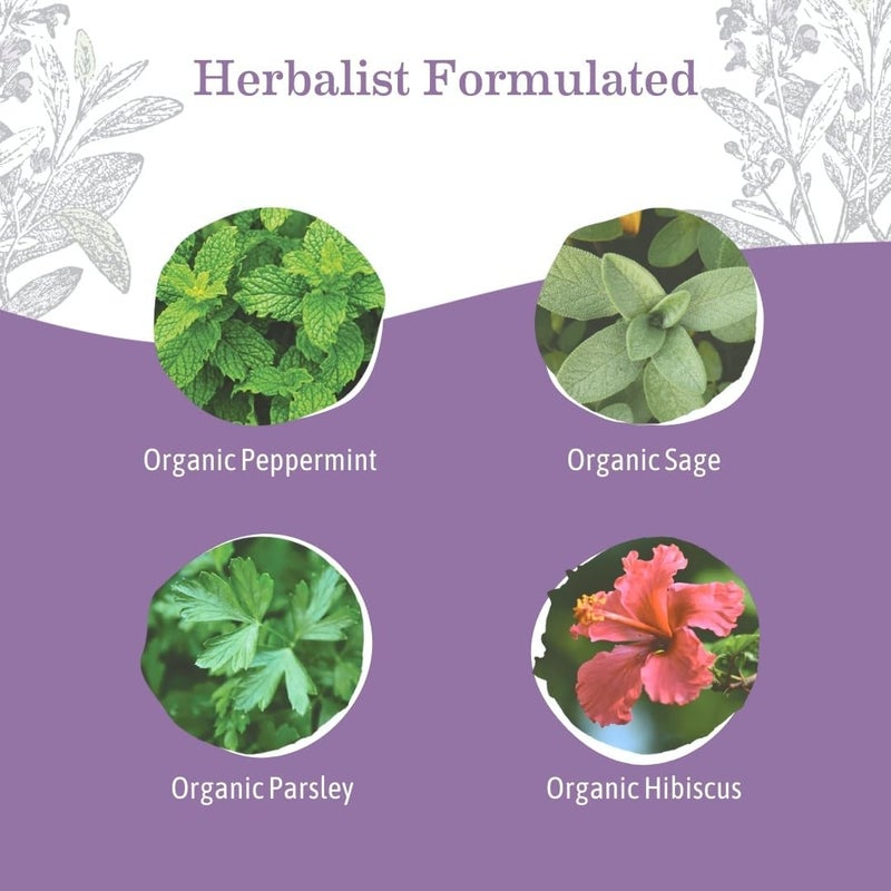 Earth Mama شاي إيرث ماما العضوي لوقف إنتاج الحليب - أكياس شاي عشبي لتقليل إنتاج حليب الثدي، الكركديه والميرمية، خالي من الكافيين (16 كيس شاي، عبوة من 6) - Image 4