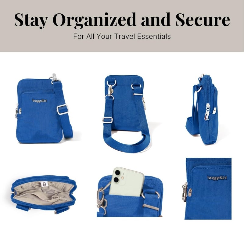 Baggallini Securtex Anti-Theft Activity Crossbody, Lapis - Image 5