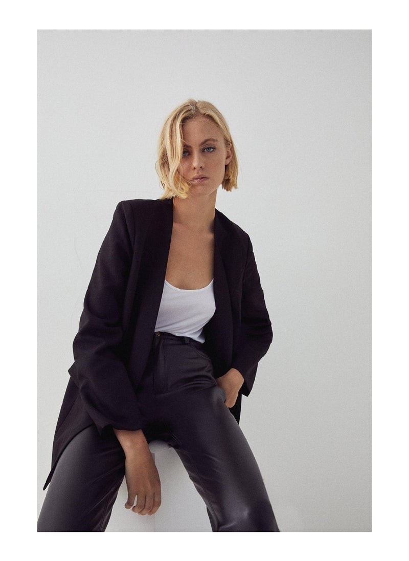 WAREHOUSE - Collarless Edge To Edge Blazer - Image 1