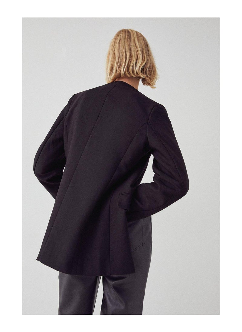 WAREHOUSE - Collarless Edge To Edge Blazer - Image 1