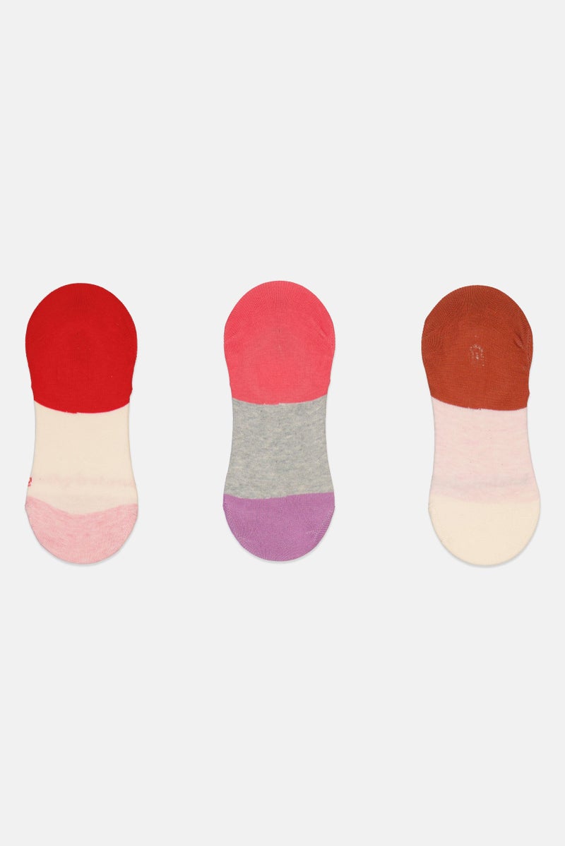 Kathy Ireland Women 3 Pairs Brand Logo Invisible Socks, Multicolor - Image 3