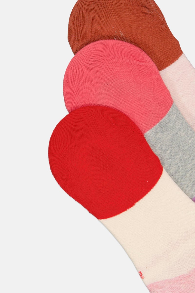 Kathy Ireland Women 3 Pairs Brand Logo Invisible Socks, Multicolor - Image 4