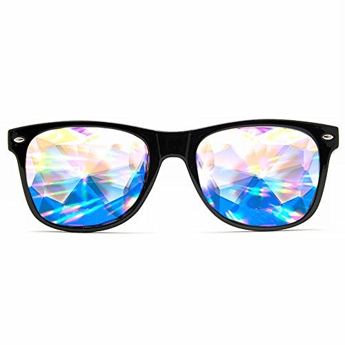 GloFX Ultimate Kaleidoscope Diffraction Glasses | 3D Prism Rainbow Bug Eye Effect | Perfect for EDM Rave Party, Music Festivals, Content Creation and more - Image 1