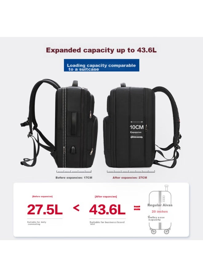 OIWAS Aihua Mobile Office Series Backpack, Large Capacity 17.3-inch Laptop Bag, Gaming Bag, Travel Backpack For Men And Women, Black - Image 3