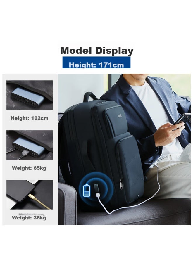 OIWAS Aihua Mobile Office Series Backpack, Large Capacity 17.3-inch Laptop Bag, Gaming Bag, Travel Backpack For Men And Women, Black - Image 5