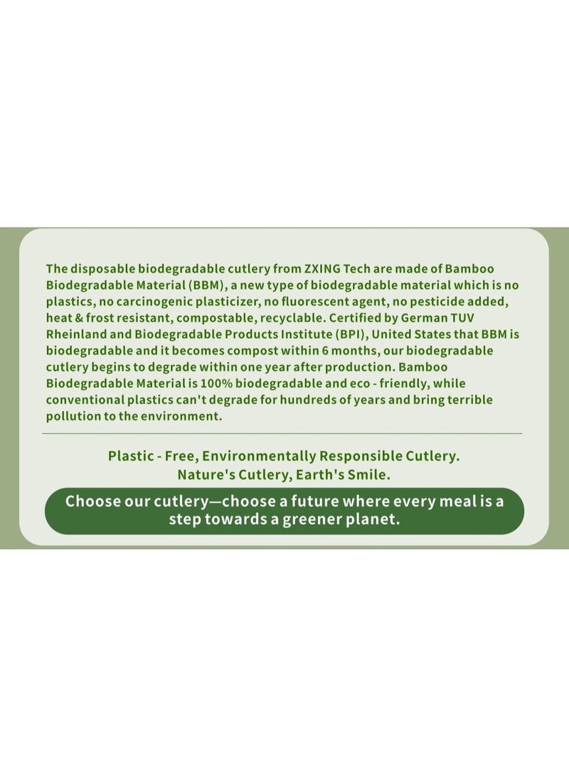 Eco ZXING Cutlery Gift Premium Eco-Friendly Luxury Biodegradable Bamboo Party Tableware Set 150 Count 7 Inch Disposable Forks and Spoons (Brown, Food Grade Bamboo Fiber, Plastic Free, Non - Toxic, 100% Biodegradable & Compostable) for Wedding, Birthday, Picnic & All Event Celebrations, Gift - Image 4