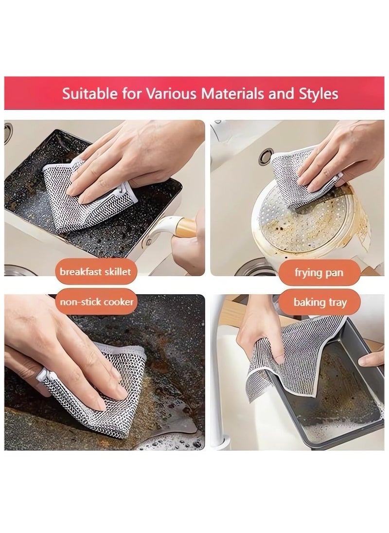 XiuWoo - 10 Pcs Multipurpose Wire Dishwashing Rags for Wet and Dry, Multipurpose Non-Scratch Scrubbing Wire Dishwashing Rags, Scrubs & Cleans for Dishes, Sinks, Counters, Stove Tops - Image 1