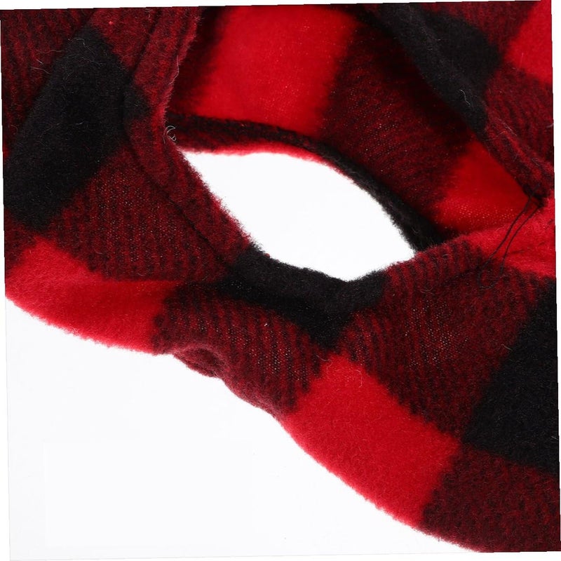 Checked Fleece Dog Vest with D-Ring Leash Attachment, Red Black Plaid Warm Puppy Jacket for Small to Medium Dogs, Cold Weather Pet Coat for Outdoor Use - Image 4