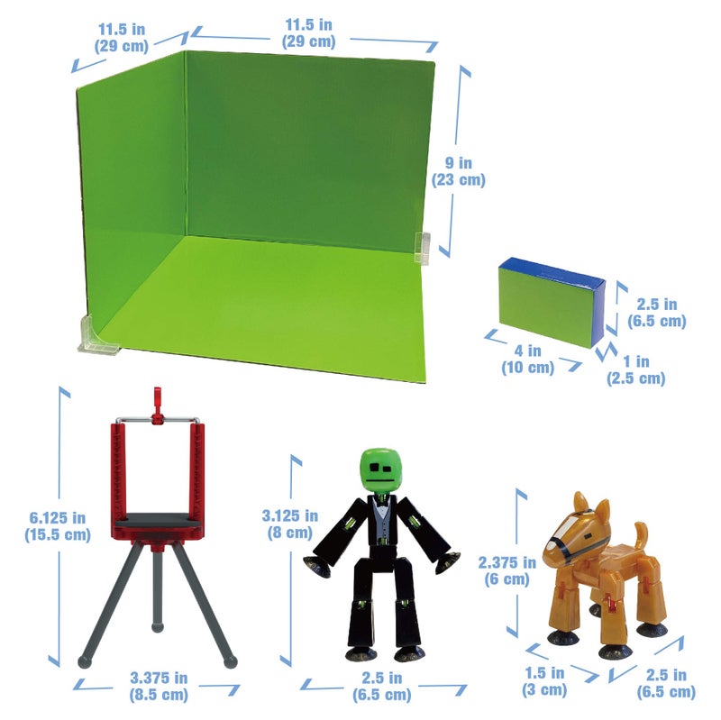 StikBot Zanimation Studio with Pet - Includes 2, 1 Horse, 1 Phone Stand and 1 Reversible Backdrop - in Eco-Friendly Packaging - Image 3