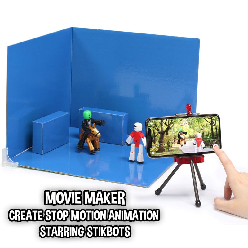 StikBot Zanimation Studio with Pet - Includes 2, 1 Horse, 1 Phone Stand and 1 Reversible Backdrop - in Eco-Friendly Packaging - Image 5