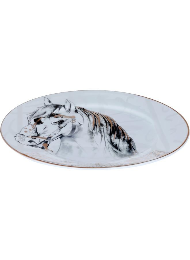 السيف  طقم تقديم عشاء بورسلين سهيل بنمط عربي، 24 قطعة، أبيض - Image 4