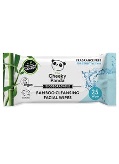The Cheeky Panda Face Wipes  Unscented Biodegradable Makeup Remover Wipes  Pack of 25 Wet Wipes
